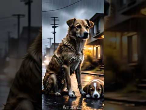 A poor dog 🐕 and his puppy #shorts #cuteanimals #animalrescue #animated 😥🥹