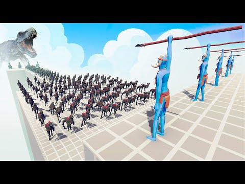 100x DINOSAUR + 4x GIANT DINOSAUR vs 5x EVERY GODS - Totally Accurate Battle Simulator TABS