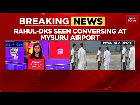 Rahul Gandhi and D.K. Shivakumar's Helipad Huddle in Mysuru Sparks CM Speculation | Karnataka Polls