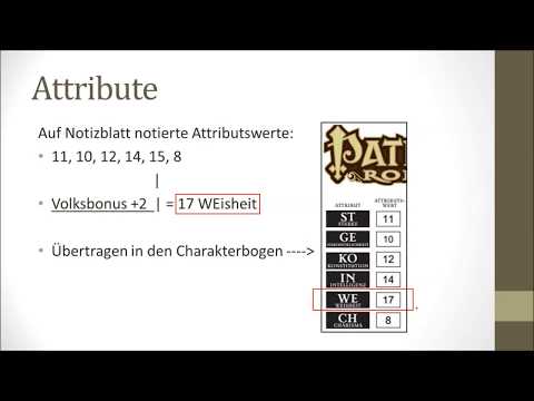Pathfinder Charakter erstellen - Schritt 1 - Attribute