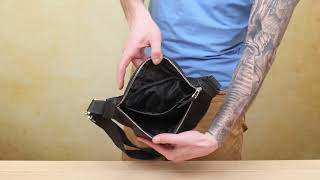 Бананка поясна унісекс вінтажна Grande Pelle 11144 чорна