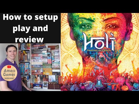Holi: Festival of Light how to setup play and review board game AmassGames #games #bgg #gametok
