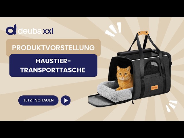 Video teaser for CADOCA® Haustier-Transporttasche 44x34x31cm bis 20kg