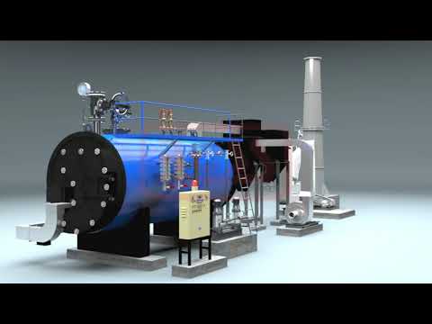 Solid fuel fired 1000-6000 kg/hr flue tube steam boiler
