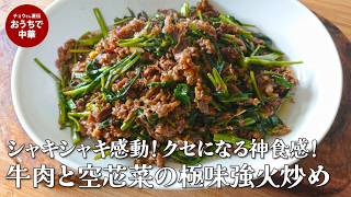 空芯菜と牛肉の中華炒め　シャキシャキ感を劇的に変える下ごしらえの裏技｜Dejima Cooking【ご飯泥棒】牛肉と空芯菜の極味強火炒め　#国際薬膳師