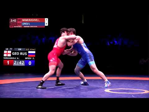1/2 GR - 77 kg: B. MAMUKASHVILI (GEO) v. I. OPIEV (RUS)