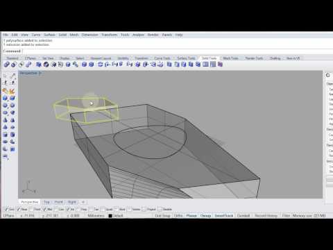 Rhino Tutorial 13: move edges and faces of a solid