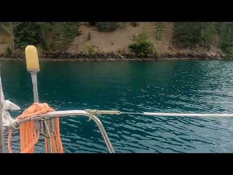 Sailing and camping over night at lake Benmore New Zealand.
