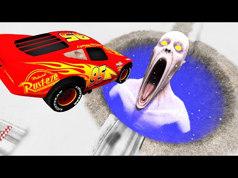 Escape From The Shy Guy (SCP-096) |  Lightning McQueen vs Giant Pit | BeamNG Drive | SCP096