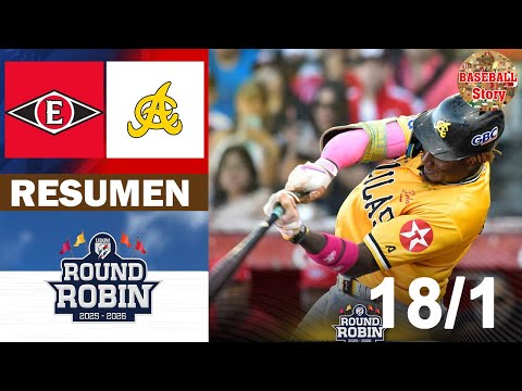 Resumen: Águilas Cibaeñas Vs. Leones del Escogido Round Robin (18/1/2026)