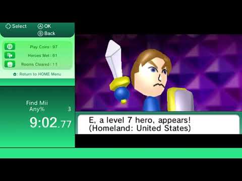 Find Mii Any% Speedrun in 13:10