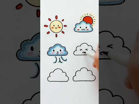 weather drawing 🌨🌩☀⛈️🌧🌤 #short #weather #drawing #art #viralshorts #poular