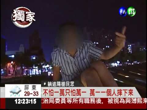 遮陽棚當躺椅 險象環生嚇壞人