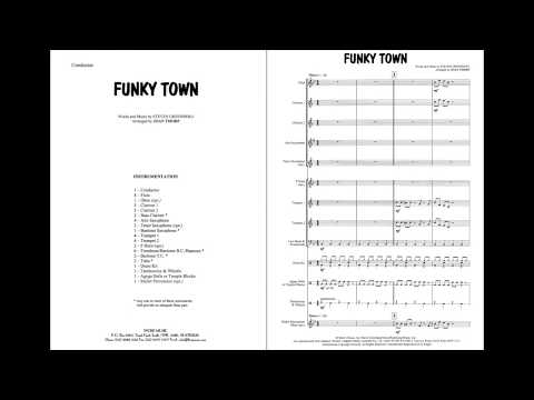 Funky Town sheet music for Concert Band. Disco print music for beginner band.