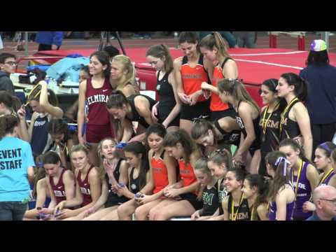 Mamaroneck Girls at the 2016 Indoor States awards for winning 4x800m