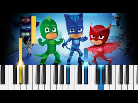 PJ MASKS Theme Song - Piano Tutorial / Piano Cover
