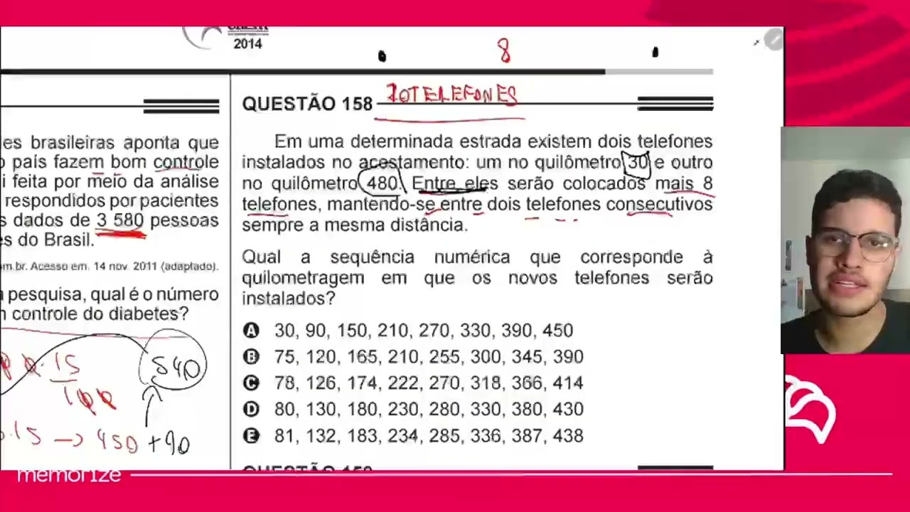 Resolução em Vídeo — Questão 158 ENEM 2014 Reaplicação