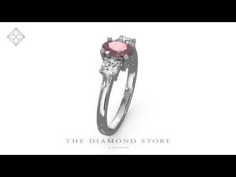 FET23 - 0.50CT H/SI Diamond and 1.00CT Pink Tourmaline Ring