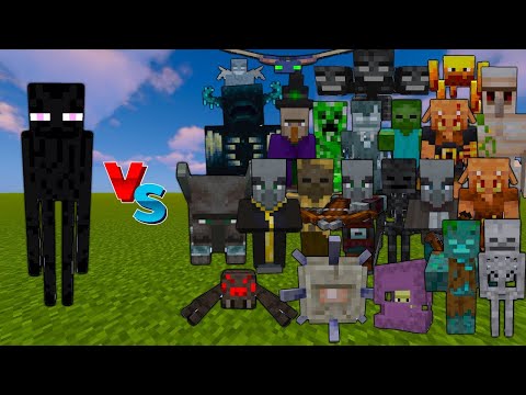 Enderman vs Every Mob in Minecraft 1.20 (Enderman vs All Mobs in Minecraft)