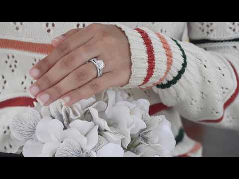 Round Twisted Shank Halo Engagement Ring Bridal Set (2 Rings) (1.69 Ct) - TwoBirch ST-ENG-257-WG-H7J