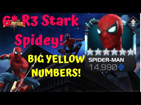 6* R3 Stark Spidey! BIG YELLOW NUMBERS!! Rank Up & Gameplay! OG GOD! - Marvel Contest of Champions