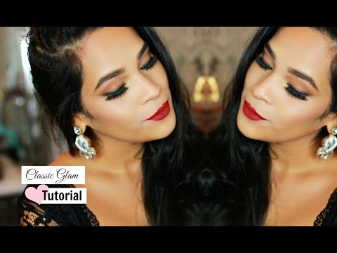 Classic Red Lip Glam Makeup Tutorial Inspired By Taylor Swift - Red Lip Hollywood Glam MissLizHeart Video