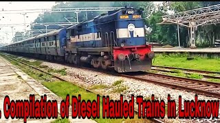 preview picture of video '5 in 1 Compilation of Diesel Hauled Trains in Lucknow'