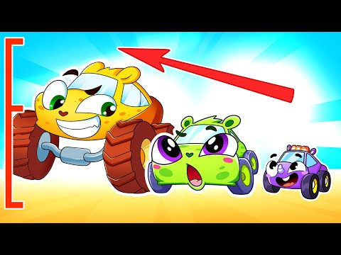 Big VS Medium VS Small Car | Learn Opposites | Funny Cartoons for Kids & Nursery Rhymes