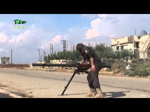 استهداف تحصينات قوات النظام في جبهة الغير في ريف حماة بواسطة مدفع بي 9 من قبل جبهة الإنقاذ المقاتلة