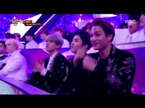 171231 #EXO reaction to Mamamoo performing 'Power' in their medley
