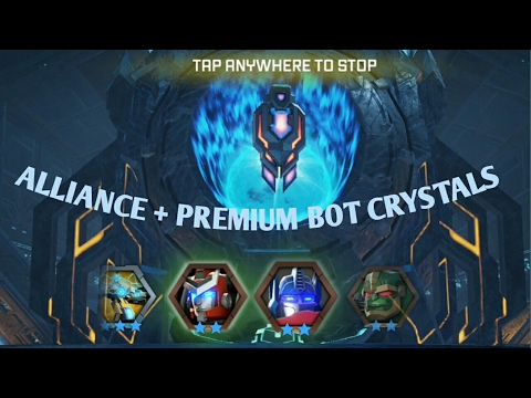 ALLIANCE + PREMIUM BOT CRYSTALS + UPGRADING BOTS!!!  TRANSFORMERS FORGED TO FIGHT