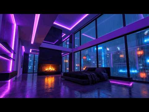 Rainy Night Retreat | Soft Piano & Fireplace Ambience for Deep Rest