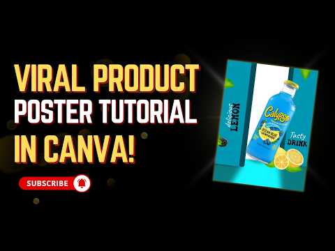 Calypso Drink Poster Design in Canva | Ocean Blue Lemonade Ad Tutorial