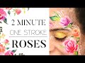 Colorful Roses One Stroke Face Paint Tutorial