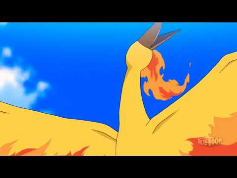 Goh ,Ash and Gary Battles Moltres #pokemon #moltres