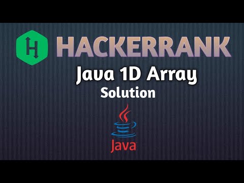 Java 1d Array Hackerrank Problem Javasolution Hackerranksolutions Easylevel Javapractice