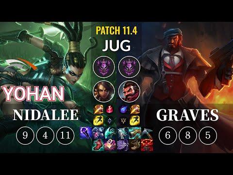 HLE yoHan Nidalee vs Graves Jungle - KR Patch 11.4