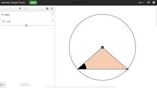 Isosceles Triangle Theorem: Dynamic Illustration without Words (Desmos)