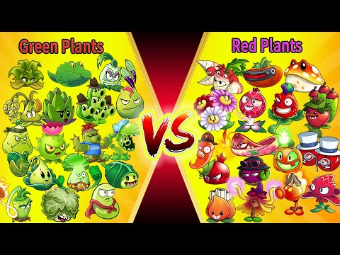 PvZ 2 Challenge | Red Plants vs Green Plants - Which Team Plant 's Best - Plant vs Plant