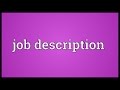 Job description Meaning