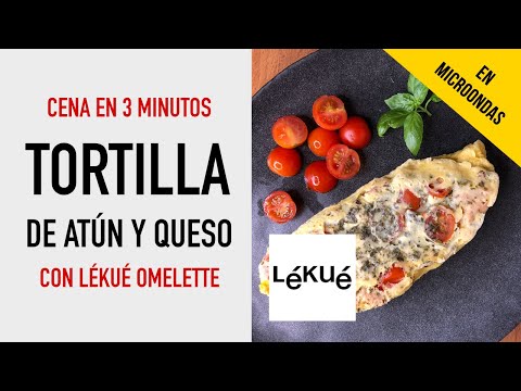 🤔 IDEA de CENA en ⏰ 3 minutos: Tortilla de atún y queso al microondas con Lékué Omelette