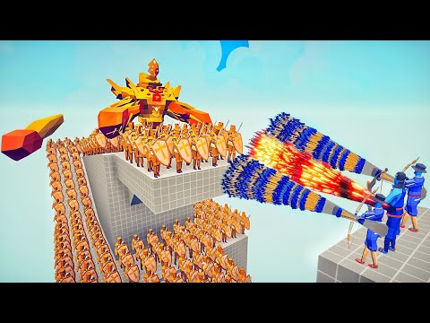 100x GOLDEN ARMY + GOLD GOLEM vs 3x EVERY GOD - Totally Accurate Battle Simulator TABS