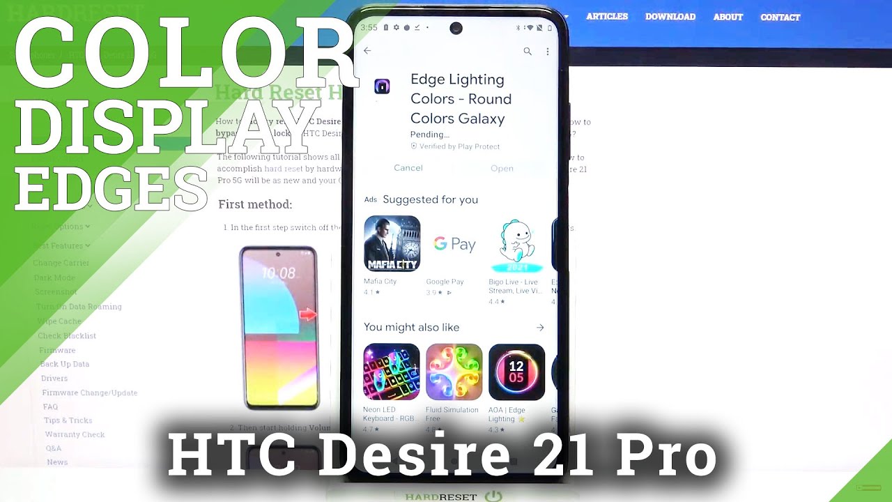 How to Activate Bright Borders on HTC Desire 21 Pro – Apply Edge Lighting App