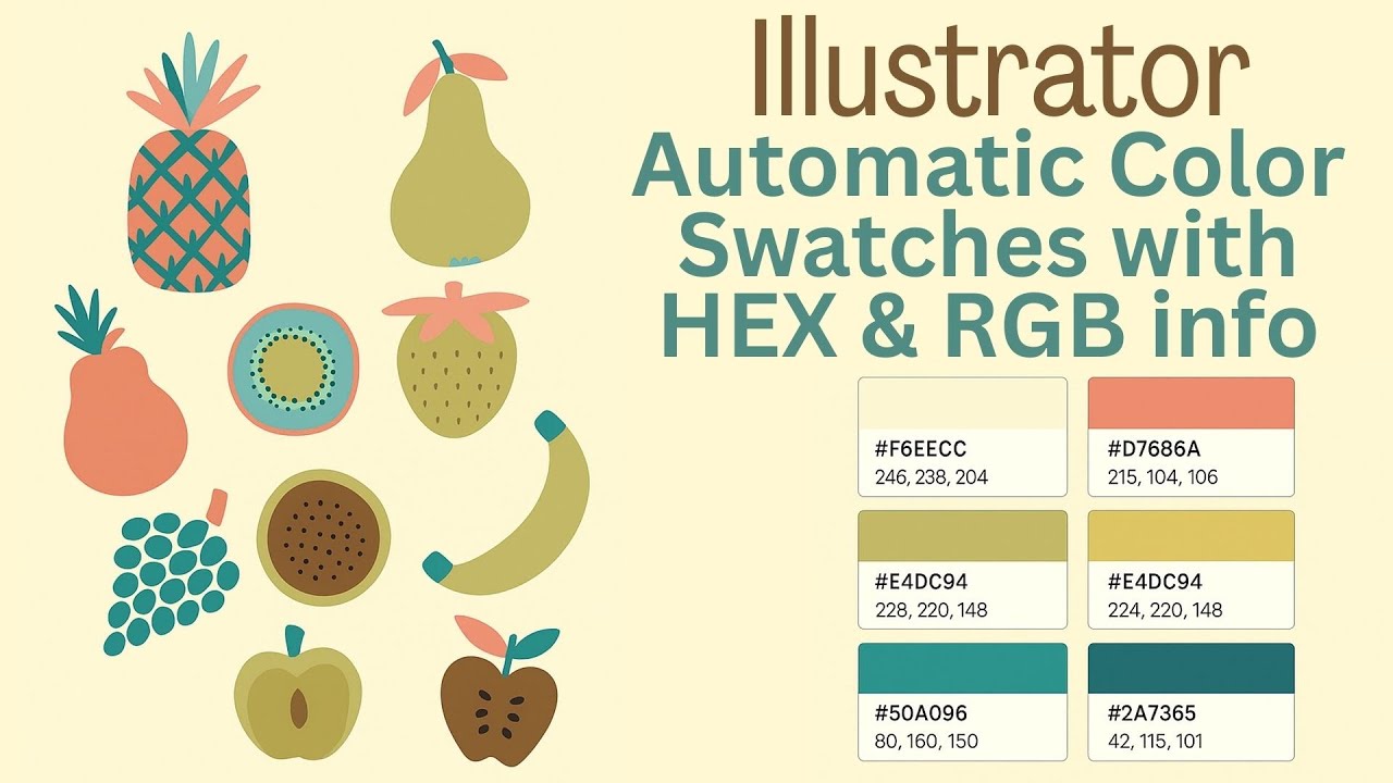 Illustrator: 1 Click Color Swatches with HEX & RGB Info