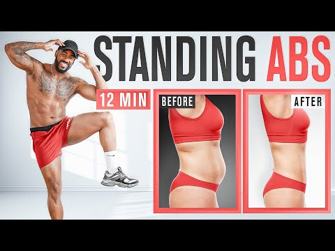 12 Min Standing Abs HIIT Workout - No Repeats, No Equipment, Home Workout