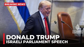 Trump calls captives’ return home ‘historic dawn of new Middle East’ in Knesset speech