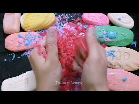 Soap Stripes till today🤤|| hand crush whole bars || breaking plates.