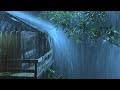 Goodbye Stress To Sleep Instantly With Heavy Rain Thunder On Old Metal Roof In Rainforest At Night