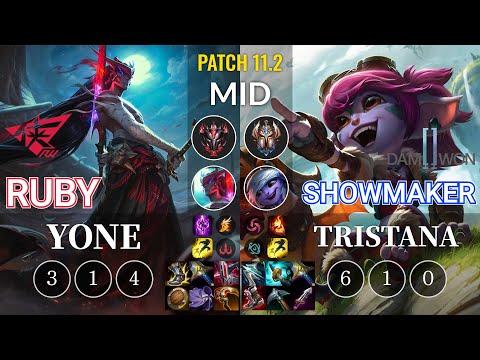 RW Ruby Yone vs DWG Showmaker Tristana Mid - KR Patch 11.2