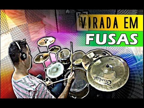 VIRADA EM FUSA  NA BATERIA - AULA DE BATERIA